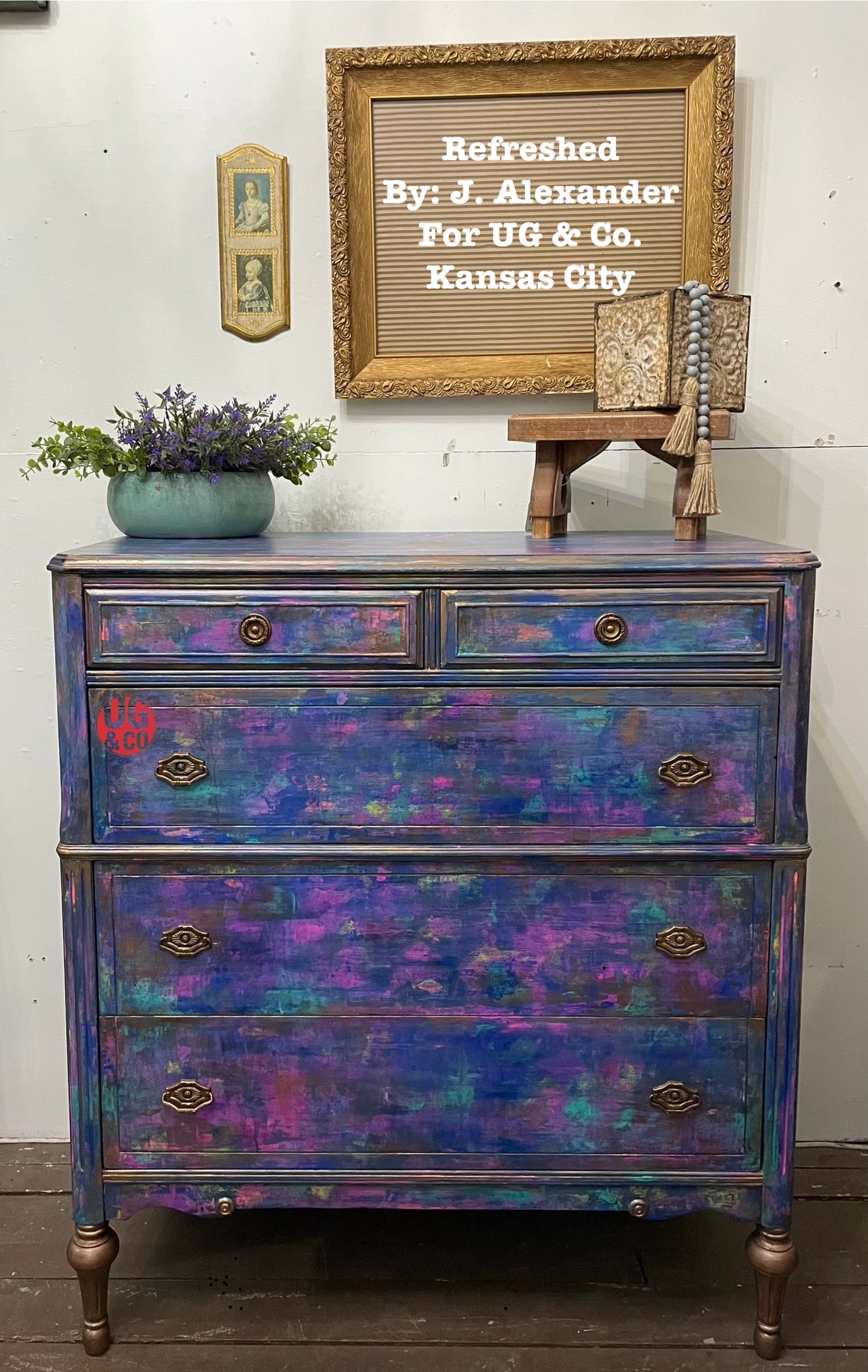 ModBoheme Hand Painted Chest of Drawers by Jenny Alexander