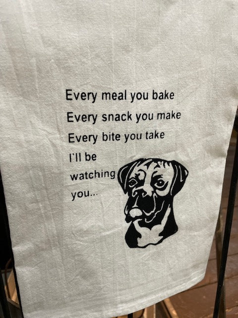Boxer Kitchen Towel - I'll Be Watching You Song Lyrics