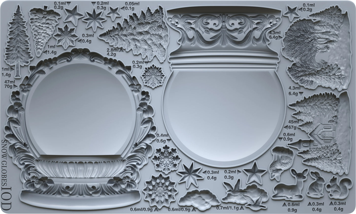 Snow Globes 6x10 IOD Mould™ Iron Orchid Designs Silicon Mold