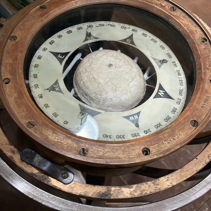 Antique Ships Compass Art Piece
