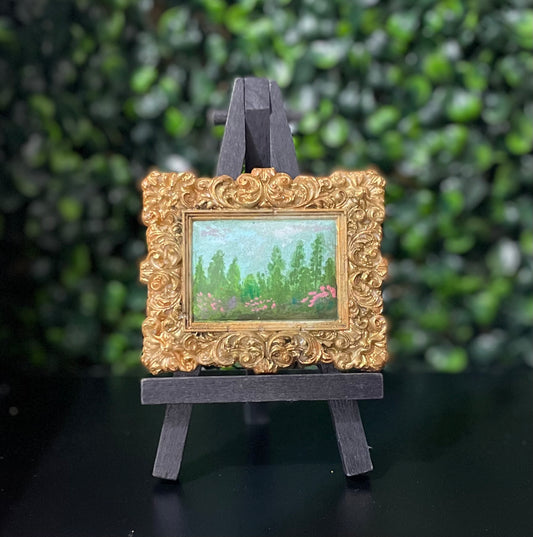 Original Acrylic Micro Mini Framed Colorado Landscape Painting - #005 - Colorado Series on Easel