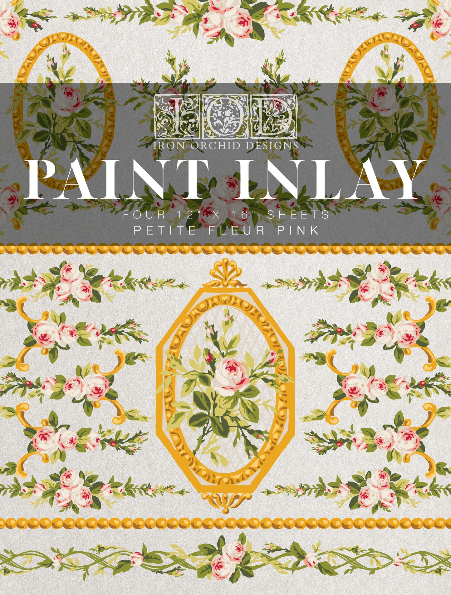 Petite Fleur Pink Paint Inlay 2024 Limited Release by IOD - Iron Orchid Designs
