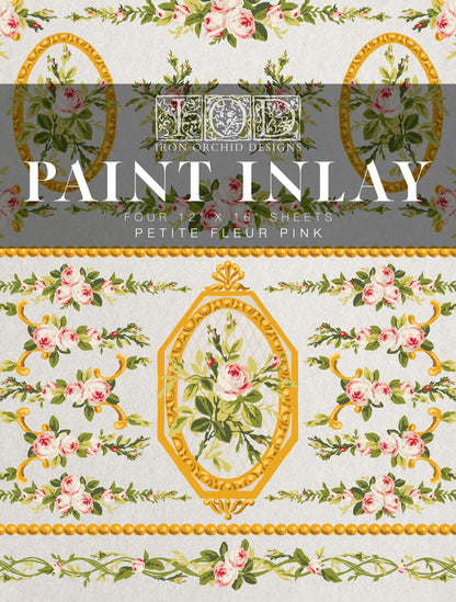 Petite Fleur Pink Paint Inlay 2024 Limited Release by IOD - Iron Orchid Designs
