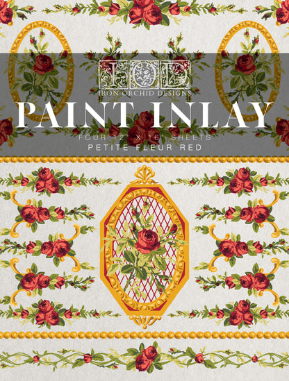 Petite Fleur Red Paint Inlay 2024 Limited Release by IOD - Iron Orchid Designs