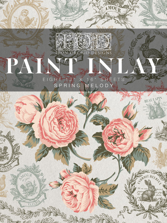 Spring Melody IOD Paint Inlay 12x16 Pad - IRON ORCHID DESIGNS 2025 Q1 Limited Edition