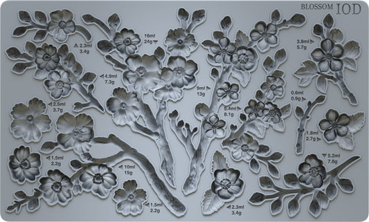 Blossom 6x10 IOD Mould™ LIMITED EDITION Iron Orchid Designs Silicone Mould