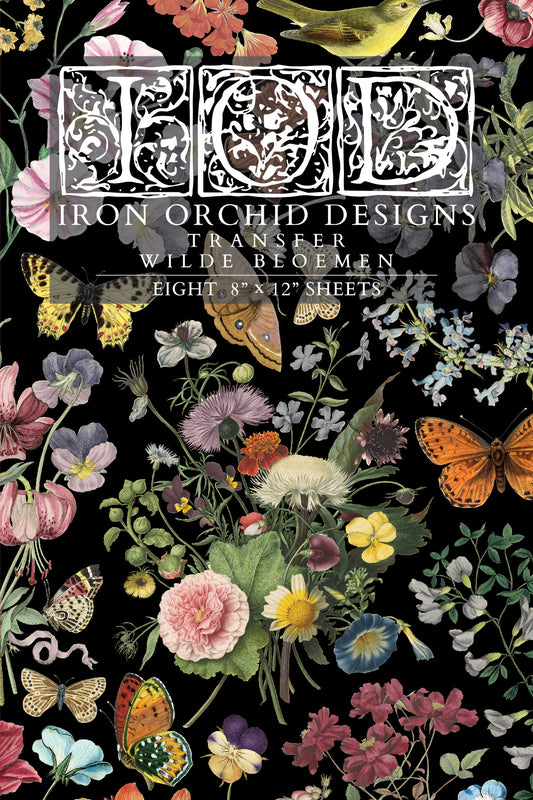 Wilde Bloemen IOD Transfer 8x12 Pad™ LIMITED EDITION Iron Orchid Designs