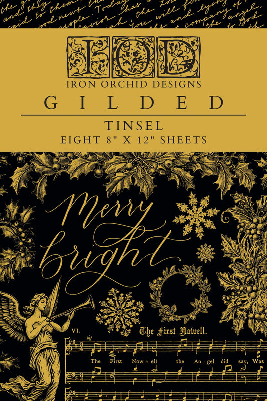 Tinsel IOD GOLD Foil Transfer 8x12 Pad™ - IRON ORCHID DESIGNS 2024 Q3 Limited Release Gilded Transfers