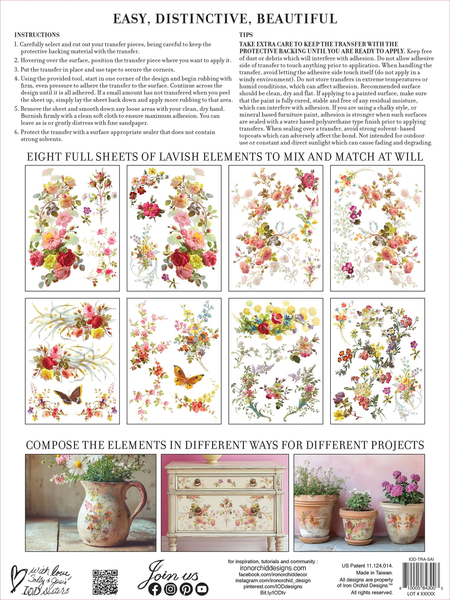 Saint Germain  IOD Transfer 12x16 Pad™ Iron Orchid Designs Q2 Summer 2025 New Release