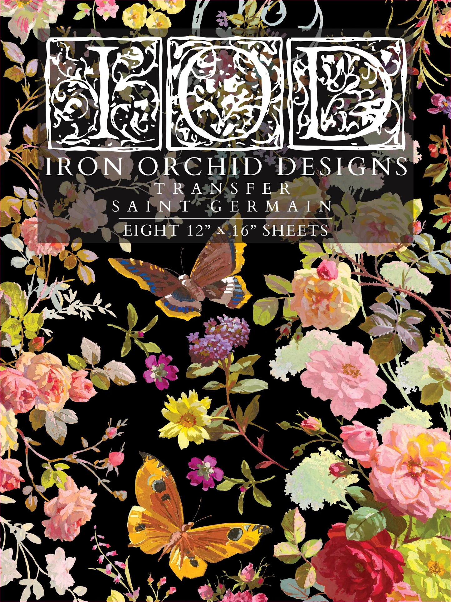 Saint Germain  IOD Transfer 12x16 Pad™ Iron Orchid Designs Q2 Summer 2025 New Release