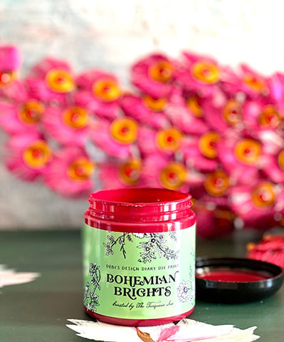 Adored Chaos – Bohemian Brights DIY Paint Curated by The Turquoise Iris - bright red 4 oz Accent Jar