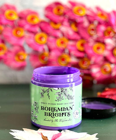 Flourished – Bohemian Brights DIY Paint Curated by The Turquoise Iris - Bright Purple 4oz Accent Jar
