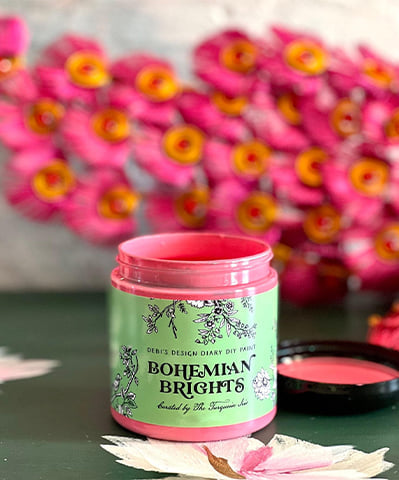 Passionate – Bohemian Brights DIY Paint Curated by The Turquoise Iris - Bright Pink 4 oz Accent Jar